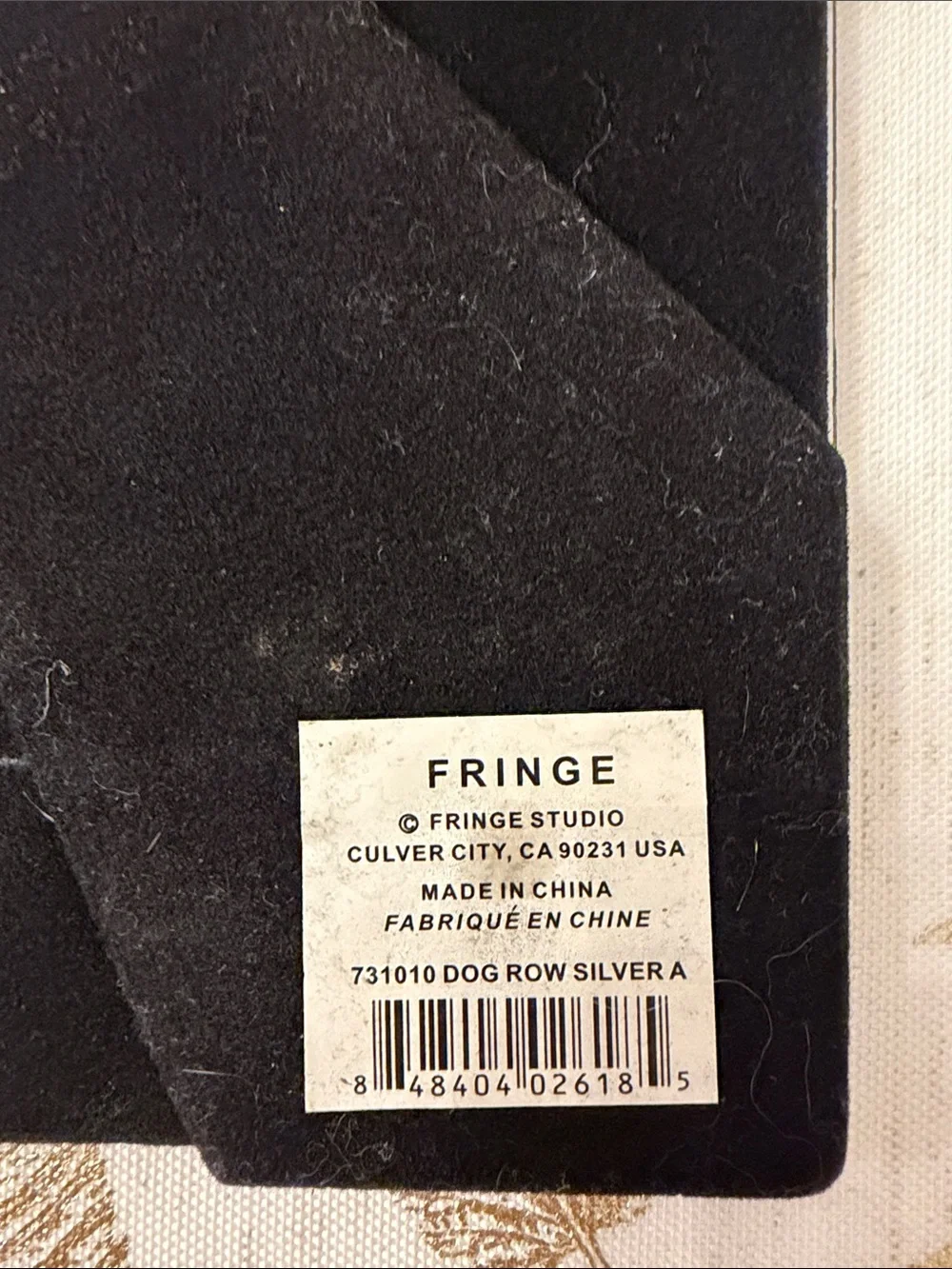 Dog Print Black Picture Frame with Silver Dogs by Fringe NWT